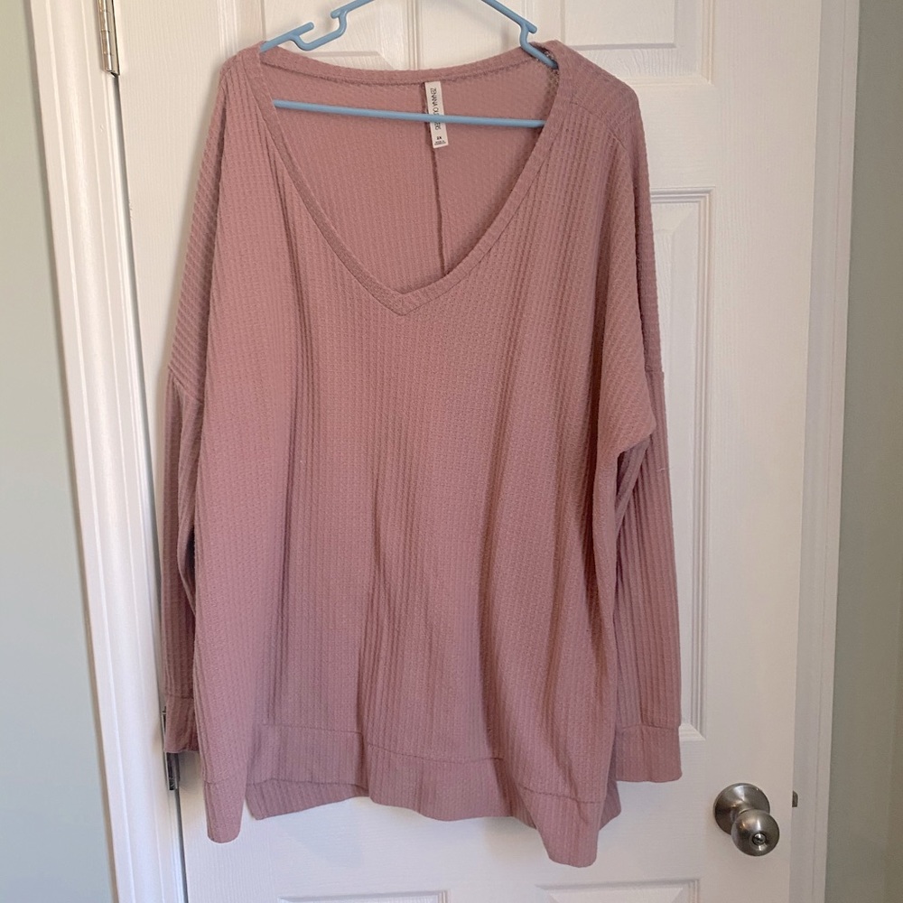🌹💗 rose waffle knit top